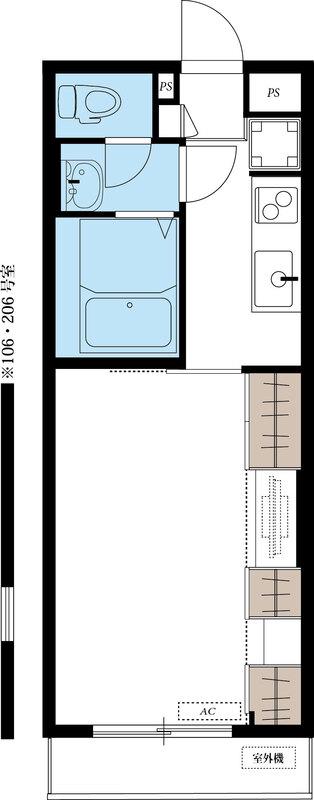 リブリ・アビタシオン(1K/1階)の間取り写真