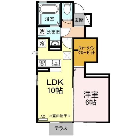ルミエールK(1LDK/1階)の間取り写真