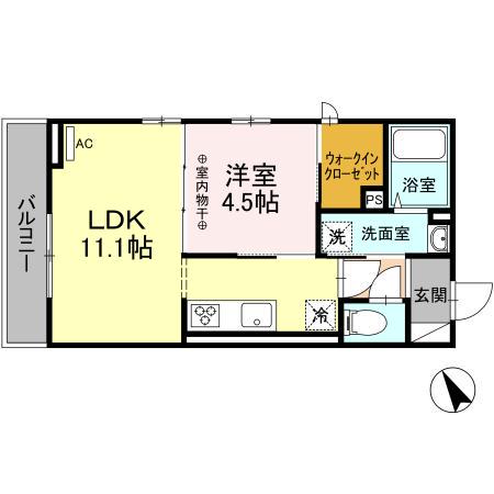 エメ ドゥーズ(1LDK/3階)の間取り写真