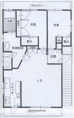 パインヒル(2LDK/2階)の間取り写真
