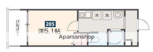 MELDIA相模大野(1K/2階)の間取り写真