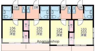 レオパレス衣笠第16(1K/2階)の間取り写真
