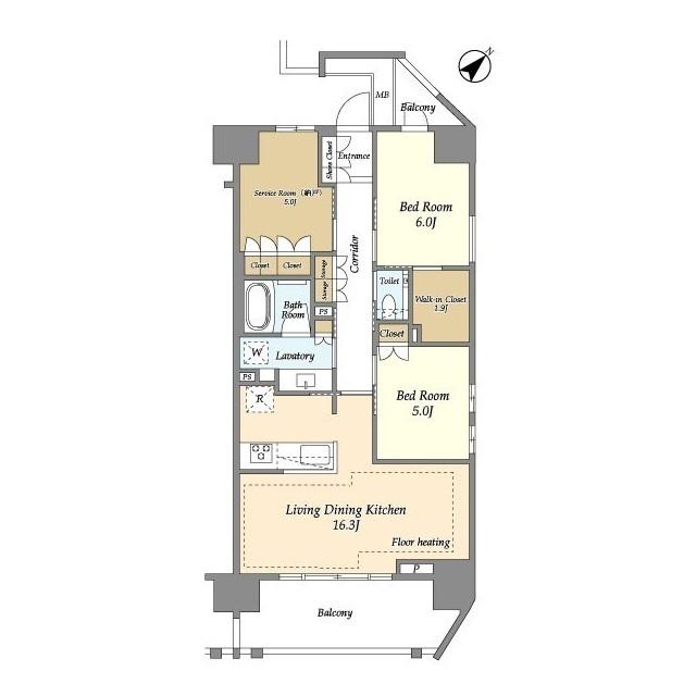 横須賀中央レジデンス(2SLDK/8階)の間取り写真