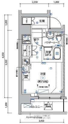 RELUXIA横濱反町(ワンルーム/6階)の間取り写真
