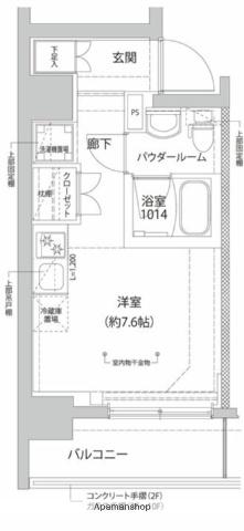 RELUXIA横濱反町(ワンルーム/9階)の間取り写真