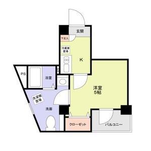 ブルーライトヨコハマ(1K/1階)の間取り写真