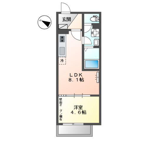 グラン ジャルダン(1LDK/3階)の間取り写真