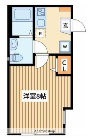 ベルヴィ鶴間(1K/1階)の間取り写真