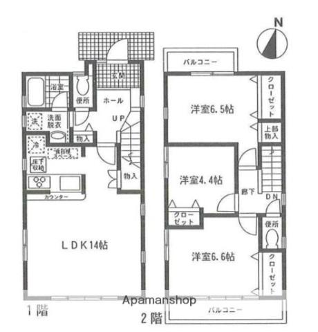タウンホーム池尻(3LDK/2階)の間取り写真
