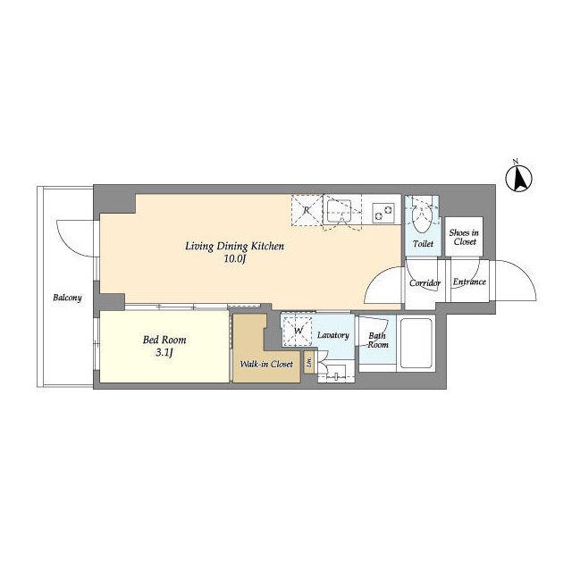 AIFLAT品川戸越パークサイド(1LDK/6階)の間取り写真