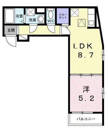 オーレヴィア(1LDK/1階)の間取り写真