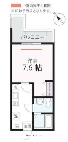 ハーミットクラブハウスメニャン(1K/1階)の間取り写真