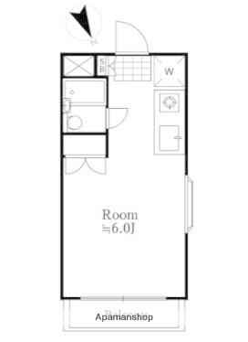 クラウディア横須賀(ワンルーム/2階)の間取り写真