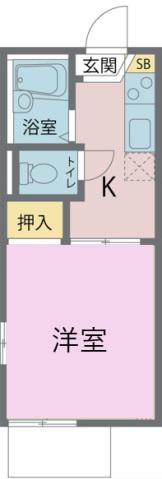 ラプラス林間(1K/1階)の間取り写真