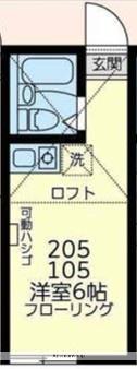 ユナイト六浦フォンダンショコラ(ワンルーム/2階)の間取り写真