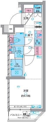 GENOVIA町田(1K/3階)の間取り写真