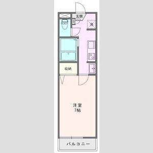 カサグランデ(1K/1階)の間取り写真