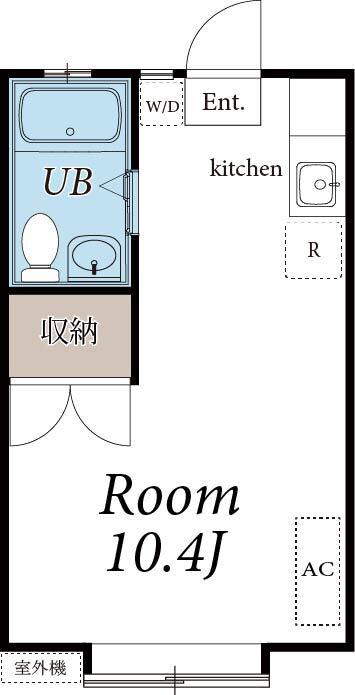 サンハイム神山(ワンルーム/1階)の間取り写真