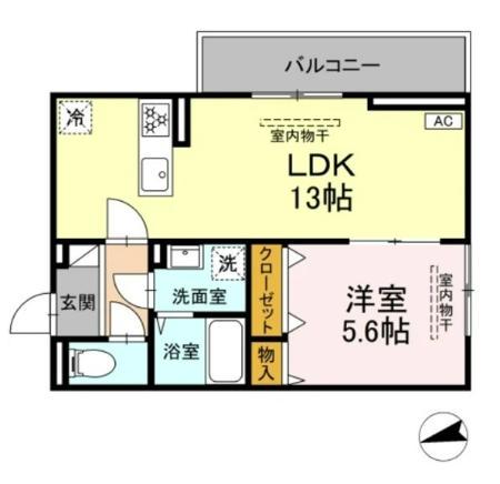 アンソレイユ宮ノ上(1LDK/3階)の間取り写真