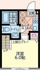 MONT SERENITY 麻溝台(1K/2階)の間取り写真