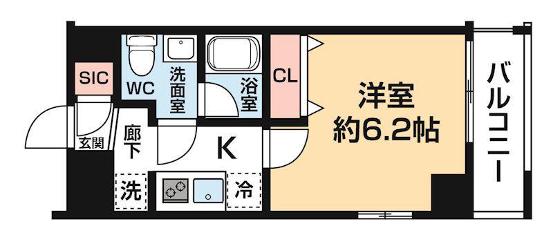 アイル プレミアム横浜ノルド(1K/3階)の間取り写真