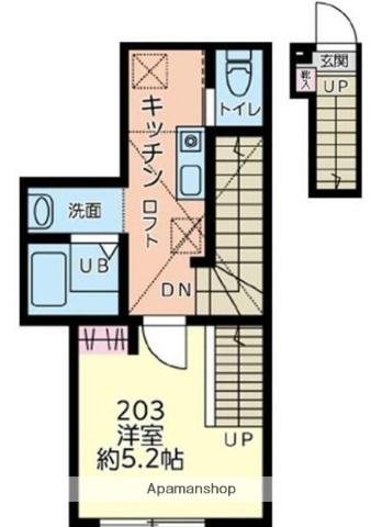 ブルームタウン(1K/2階)の間取り写真