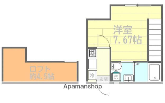 LUONTO古淵(1K/2階)の間取り写真