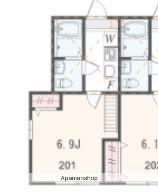 アザーレ・プラネ生田の丘(1K/1階)の間取り写真