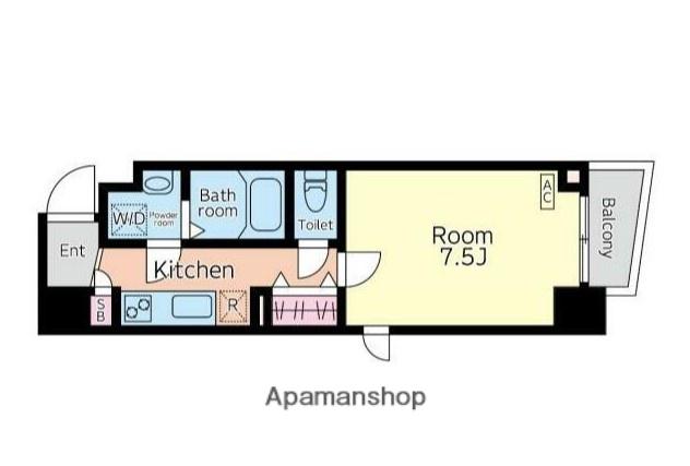 ディアコート川崎(1K/1階)の間取り写真
