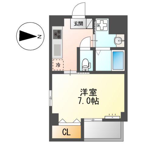 アプリコットC(1K/2階)の間取り写真