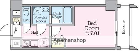 アイルグランデ横浜サウス(1K/6階)の間取り写真