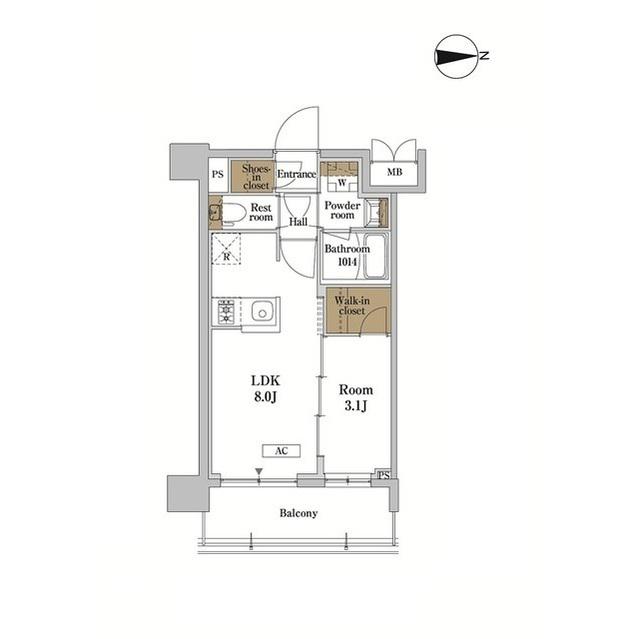 RJRプレシア蒲田(1LDK/3階)の間取り写真