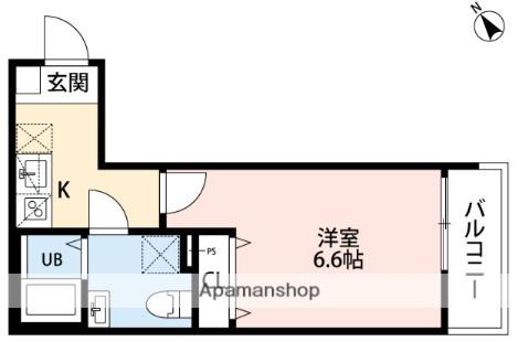 羽沢ヒルズ(1K/1階)の間取り写真