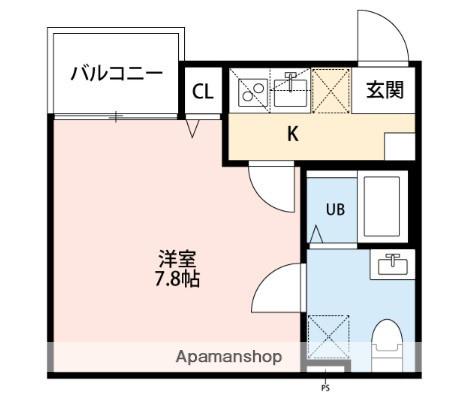 羽沢ヒルズ(1K/1階)の間取り写真
