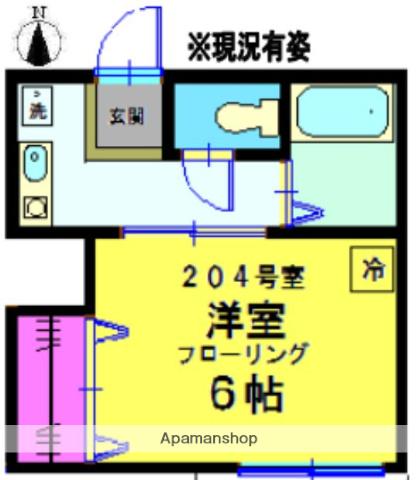 ユニティー神之木(1K/2階)の間取り写真