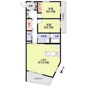 THE TAKASUNA KULTURCE(2LDK/2階)の間取り写真