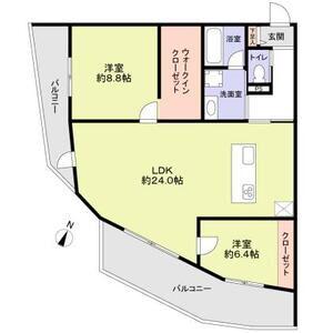 THE TAKASUNA KULTURCE(2LDK/3階)の間取り写真