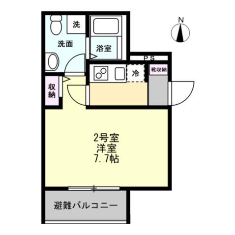 ベイルーム大和(1K/1階)の間取り写真