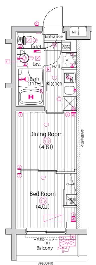 ガーラ・ステーション川崎久地(1DK/3階)の間取り写真