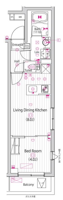 ガーラ・ステーション川崎久地(1LDK/3階)の間取り写真