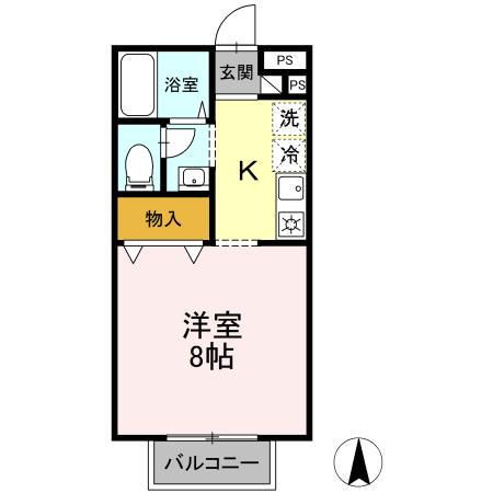 テールポワール(1K/1階)の間取り写真