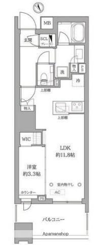 シェフルール横濱鶴見(1LDK/10階)の間取り写真