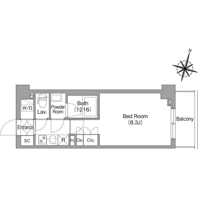 コンフォリア・リヴ南六郷(1K/4階)の間取り写真
