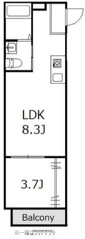 ひなたと春風のラテ(1LDK/2階)の間取り写真