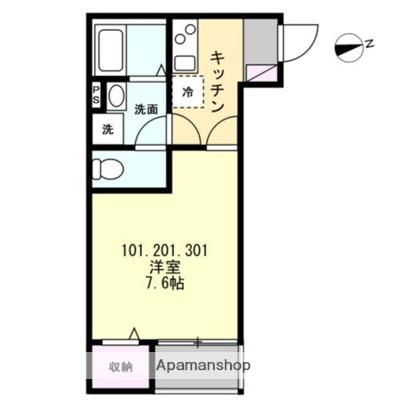 長後Ⅴアパート(1K/1階)の間取り写真