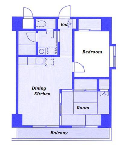 トレゾァ横浜(2DK/6階)の間取り写真
