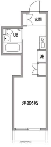 ヴィラクローバー(ワンルーム/1階)の間取り写真