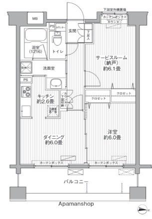 リベルタ港北(1SLDK/1階)の間取り写真