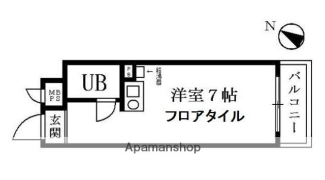 西横浜クリスコーポ(ワンルーム/3階)の間取り写真