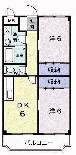 サンドリーム(2DK/3階)の間取り写真